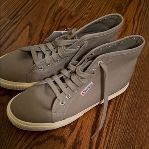 Superga Taupe High-Top Sneakers